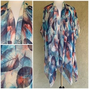 🔥5/$20🔥 Chiffon Duster Leaf Print